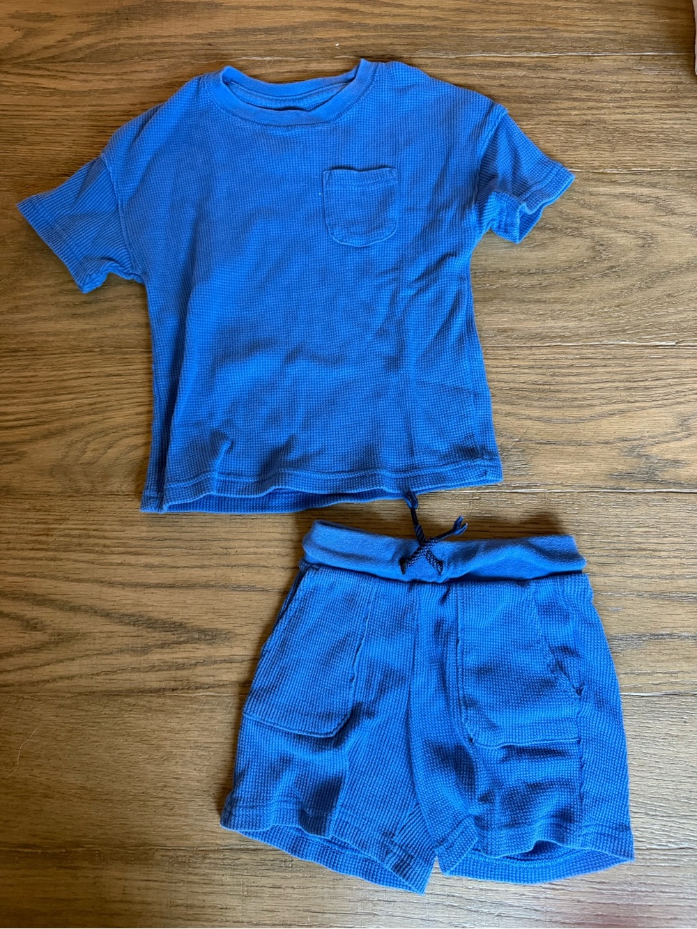 Cat & Jack Blue Two-Piece Waffle Knit Matching Set